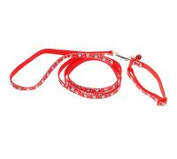 OHPHCALL Laisse et Collier pour Chien Motif Noël en Polyester Rouge, Corde Longue Anti-Friction, Facile à Porter, pour Dressage et Promenade de Chiens Moyens et Grands Plusieurs Styles