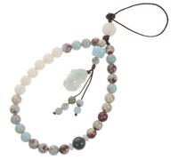OHPHCALL Lanière de Téléphone Portable et Bodhi Verte Courte Agalmatolite | Chaîne de Poignet Décorative, Légère, pour Mobile et Lecteur Musical, Présent Fait Main pour Proches