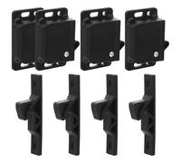 OHPHCALL Loquets de Porte D'armoire en ABS Noir pour Camping-car 4 Sets, Fonctionnement sans Effort et Résistant, Accessoires pour Divers Styles D'aménagement de Van