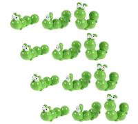 OHPHCALL Lot de 15 Mini Figurines Chenille en Résine Verte, Décoration Créative et Ludique pour Activités en Famille ou Pièce, Facile à Entretenir et Gain de Place