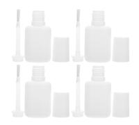 OHPHCALL Lot de 22 Pots à Ongles Rechargeables 10ml en Plastique Blanc Léger et Anti-fuite avec Brosse pour Vernis et Huile Cuticules Voyage