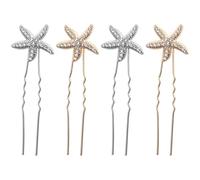 OHPHCALL Lot de 4 Épingles à Cheveux en Alliage Forme D'étoile de Mer pour Mariage, Accessoires Élégants pour Mariées, Embellissent et Apportent une Touche de Raffinement