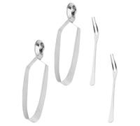 OHPHCALL Lot de 4 Set de Set de Pinces Alimentaires en Acier Inoxydable pour Escargots Fourchette à Escargot Pratique Ustensiles de Table Sûrs pour Dîner à Domicile