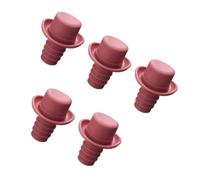 OHPHCALL Lot de 5 Bouchons de Bouteille en Silicone Rouge de Chapeau, Étanchéité Hermétique et Protection les Altérations de Goût, pour Bar et Club