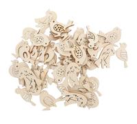 OHPHCALL Lot de 50 Oiseaux en Bois Brut à Peindre, Décorations Pendentifs en Tranches de Bois Naturel, Créations Artisanales Légères pour Activités Manuelles et Décoration Maison