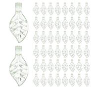 OHPHCALL Lot de 50 Pendentifs de Feuille en Acrylique Vert Clair pour Fabrication de Bijoux, Compatibles Divers Projets Faits Main et Textures Réalistes