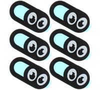 OHPHCALL Lot de 6 Cache Webcam Ultra-Fin en Abs Noir Motif Cartoon, Glissière pour Ordinateur Portable, Tablette et PC pour Sécurité des Données Personnelles