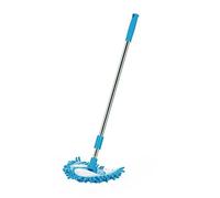 OHPHCALL Mini Balai Rotatif Télescopique 1 Mètre, Balai Triangulaire Ménage Bleu, Tête Épaisse Super Absorbante, Nettoyage 180° Rotatif Pour Coins Difficiles, Surface, Miroir, Plafond