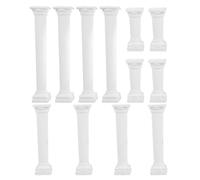 OHPHCALL Mini Colonne Romaine 12 Pièces en PS, Décor Photo Maison, Blanc | Finition Délicate, Aspect Luxe Léger, Style Romantique, pour Chambre et Mobilier, Lot de 12