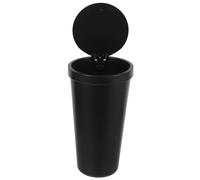 OHPHCALL Mini Poubelle pour Voiture Noire en Pp Couvercle Étanche, Design Élégant et Fonction Rangement pour Intérieur et Console Centrale de Voiture