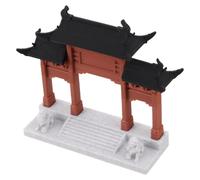 OHPHCALL Modèle de Portail de Micro-aménagement Paysager, Mini Arche D'aquarium, Modèle de Porte de Bâtiment Ancien Chinois, Plastique, Café, pour Bonsaï et Aquarium, Décoration de Jardin