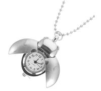 OHPHCALL Montre de Poche Vintage Style Coléoptère Alliage de Zinc avec Chaîne Argentée Montre à Quartz Décorative et Fonctionnelle pour Homme et Adolescent