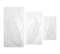 OHPHCALL Moule à Gâteaux Poissons 3 Pièces en Pp Blanc Antiadhésif pour Gelée et Gâteau de Riz, Conduction Thermique Optimale, pour Pâtisserie DIY