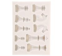 OHPHCALL Moule en Silicone Flexible et Réutilisable Couleur Blanc, 1 Set Complet pour Moulage Précis pour Pièces D'échecs, pour et Création Artisanale