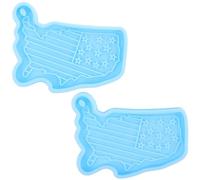 OHPHCALL Moule en Silicone Forme Carte des États-unis, Design Unique Facile à Démouler 2 Pièces pour Résine Époxy pour Créations DIY et Présents Patriotiques