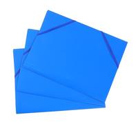 OHPHCALL Organisateur de Fichiers A4 Rangement Sécurisé des Documents Pliable avec Bande Élastique Bleu en Plastique, Lot de 3, Pratique pour Bureau et Étude