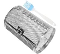 OHPHCALL Panier à Rôtir Cage de Cuisson avec Brosse en Acier Inoxydable Conception Unique de Porte, pour Frites Sèches ou Grillades Couleur Aléatoire pour Four