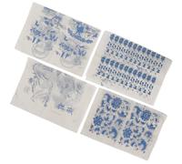 OHPHCALL Papier Sous-glaçure 4 Feuilles pour Décalcomanies Céramiques Application Simple et Facile, pour Décorations en pour Poterie Traditionnelle