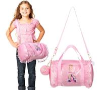 OHPHCALL Paquet de Danse de Ballet Porte-clés Pompon Design Bandoulière en Polyester avec Grand Compartiment en Peluche pour Filles pour Pratique et Spectacles