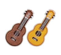 OHPHCALL Patchs Thermocollants Décorations Créatives et Chics en Nylon 2 Pièces Guitare pour Accessoires de Couture pour Vêtements en Boutique ou Centre Commercial