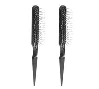 OHPHCALL Peigne de Massage Standard pour Coiffure Professionnelle 2pcs en Abs Noir Dents Espacées et Stimulation Capillaire Cuir Chevelu