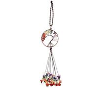 OHPHCALL Pendentif de Rétroviseur d'arbre de Vie Fait Main, Décoration Suspendue pour Voiture Coton et Métal, Ornement Solide et Élégant pour Intérieur Automobile