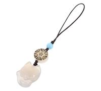 OHPHCALL Pendentif pour Téléphone Portable Petit Renard en Calcédoine, Décoration Délicate et Texture Agréable, comme Présent D'anniversaire ou Décoration de Paquet à Dos