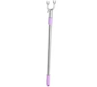 OHPHCALL Perche Télescopique Pourpre en Acier Inoxydable Fourchette à Vêtements Rétractable avec Tête de Fourche en Aluminium pour Placard et Lieux en Hauteur