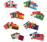 OHPHCALL Petits Drapeaux de L'angleterre pour Décoration Extérieure 32 Mât en Polyester Résistants aux Intempéries Lors Coupe Monde, Lot de 32 Pièces Portatifs