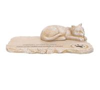 OHPHCALL Pierre Commémorative Statue Extérieure pour Chat en Résine Résistante à l'usure, Décoration Réaliste pour Souvenir de Chat pour Balcon ou Porche