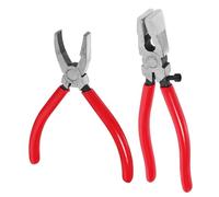 OHPHCALL Pince Brise-verre Robuste avec Mâchoires Courbées en Acier et Caoutchouc, Outil Stable pour Découpe Précise de Vitraux et Création de Mosaïques, Lot de 2 Pièces