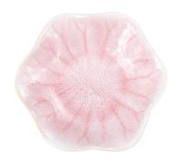 OHPHCALL Plat à Bijoux en Céramique Forme Feuille de Lotus Porte-Colliers Décoratif Rose Pâle Petit Vide-Poches pour Bagues et Bracelets Accessoire Rangement pour Chambre et Bureau