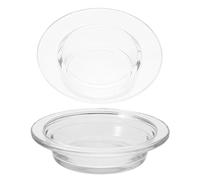 OHPHCALL Plats en Verre Transparents Ronds 2pcs pour Chauffe-Huile, Faciles à Nettoyer et Chauffage Uniforme, Accessoires Élégants pour Lampe à Huile Usage Domestique et Bureau