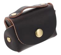 OHPHCALL Pochette Marron Café pour e Voiture en Cuir Véritable Design Chic et Pratique, Protège Câbles sans Bavures, Rangement pour Clés et Monnaie