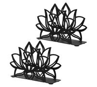 OHPHCALL Porte-Serviettes Vintage Métal 2 Pièces, Présentoir à Serviettes Papier Décoration Fleur de Lotus, Adapté pour Restaurant et Espace Bureau, Support Stable