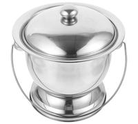 OHPHCALL Pot de Chambre en Acier Inoxydable Unisexe avec Couvercle et Poignée Seau à Urine Portable Facile à Transporter pour Adultes et Personnes Âgées à Domicile