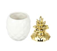 OHPHCALL Pot de Rangement à Bijoux Décoratif Élégant en Céramique Blanche avec Couvercle D'ananas Style Européen pour Décoration de Maison ou Bureau