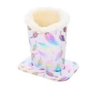 OHPHCALL Présentoir à Lunettes de Bureau en Peluche Blanche Support pour Lunettes de Soleil Boîte de Rangement Ouverte Décoratif pour Salon Chambre ou Bureau Taille