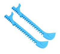 OHPHCALL Protège-Patins de Hockey Réglables en Plastique Bleu, Étuis à Couteaux pour Patins à Glace Artistique et Hockey, Protection Sécurisée pour Lames de Patins, 1 Paire