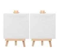 OHPHCALL Sets de Sets Mini Chevalets en Bois Toiles de Peinture Délicates Blanches Lot de 2 Multifonctions pour Peinture et Création Artistique