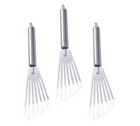 OHPHCALL Spatules à Frire Argenté en Acier Inoxydable Ensemble de 3 Multifonctionnelles et Polyvalentes pour de Steak et Poisson Cuisine