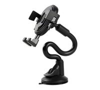 OHPHCALL Support de Téléphone Voiture Ventouse Réglable en Abs et Silicone Noir, Design Moderne, Pare-Brise et Maison, Ne Bloque Pas L'écran