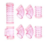 OHPHCALL Tuyau Plastique Rose pour Tunnel et Cage Hamster, Connecteur DIY Extensible pour Labyrinthe, Accessoire pour Agrandir Habitat de Rongeurs Domestiques