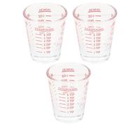 OHPHCALL Verres à Mesurer Design Léger et Facile à 30ml en Verre Rouge Lot de 3 avec Échelle pour Latte Art et Usage Hôtelier