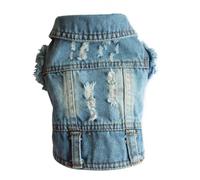 OHPHCALL Veste pour Chien en Jean Rétro à Boutons, Gilet Léger pour Petits Chiens et Chiots, Design Respirant Adapté aux Quatre Saisons