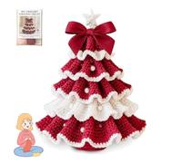 Ohphnt diy crochet christmas tree kit handmade holiday decoration set,Beginner Crochet DIY Christmas Tree Kit,Craft Kit with Yarn, Hook,Beads & Instructions,Best Gift for Friends and Family-B