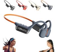 Ohphnt echopert v2，Casque osseux Bluetooth sans Fil，ecouteur Conduction osseuse Bluetooth，Écouteurs Ouverts sans Fil pour Courir et Faire du vélo, Exercice, Fitness, Charge magnétique-Blue