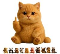 Ohphnt Middle Finger Plush Animal Toy,Attitude Finger Plush Animal, Highland Cow,Funny Soft Animals,Stress Relief Decor Gift,Unique Gifts for Home Office Decor-E