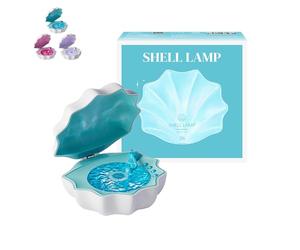 Ohphnt Shell Lamp with Bluetooth Speaker,Ocean Wave Projector Table Lamp,Shell Speaker Light,3-in-1 Multifunction Speaker with 360 Degree Surround Light and Shadow & 7 Light Effects-B