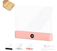 Ohphnt Smart Led Book Light,Lampe de lecture LED intelligente,lampe de livre plate,Rechargeable Clear LED Flat Reading Light with 3 Colors & Timer, Student Eye Protection Night Lights-B